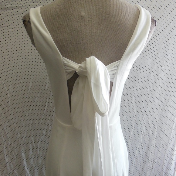 NEW LULUS This Bliss IVORY Sleeveless TIE-BACK Mermaid Maxi WEDDING DRESS Gown - Picture 5 of 16